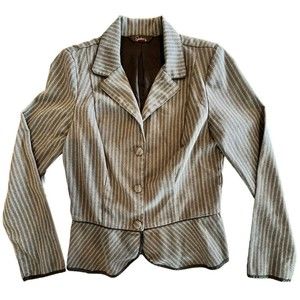 Speechless Blazer Junior Size 9 Grey Vintage Fitted Pin Stripe